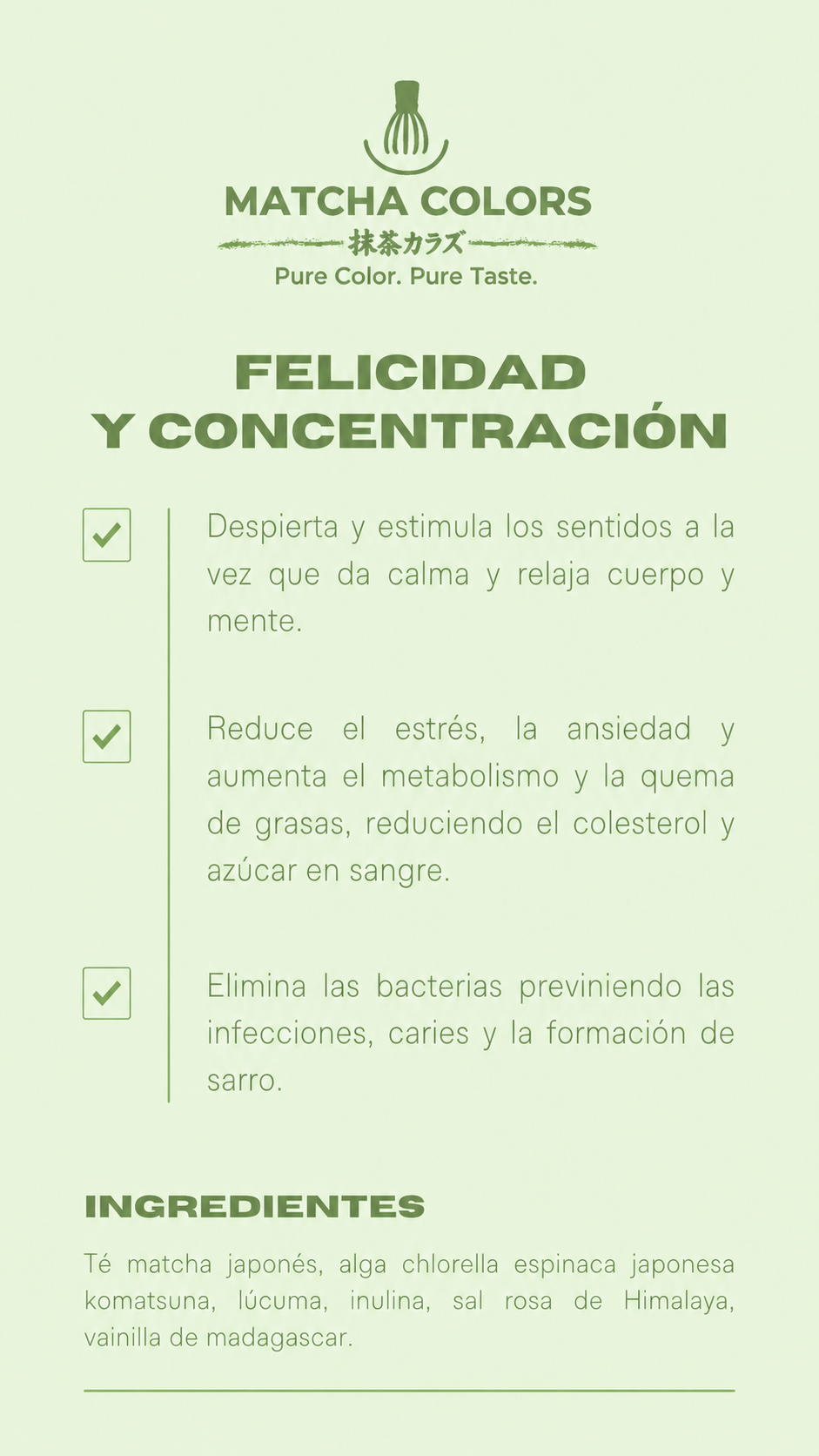 Mélange de matcha vert