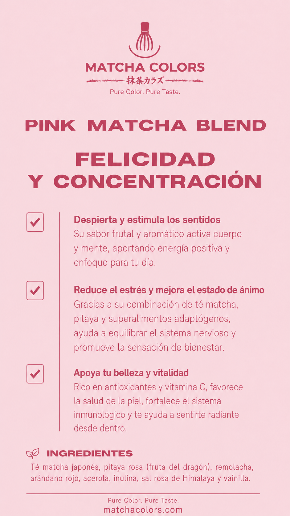 Mélange de matcha rose