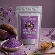 Doypack de Japanese Ube con boniatos morados y cuenco de polvo