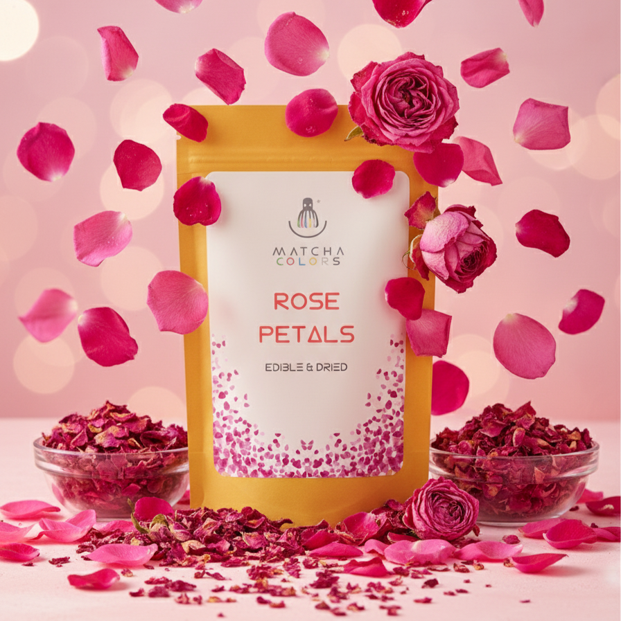 Bolsa de Rose Petals (Pétalos de Rosa) secos y comestibles, de color rojo y fucsia. Ideal para decoración, té y repostería. Vegano