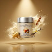 Hero de campaña de White Matcha Blend: lata con explosión de color sobre fondo de marca - imagen firma IA